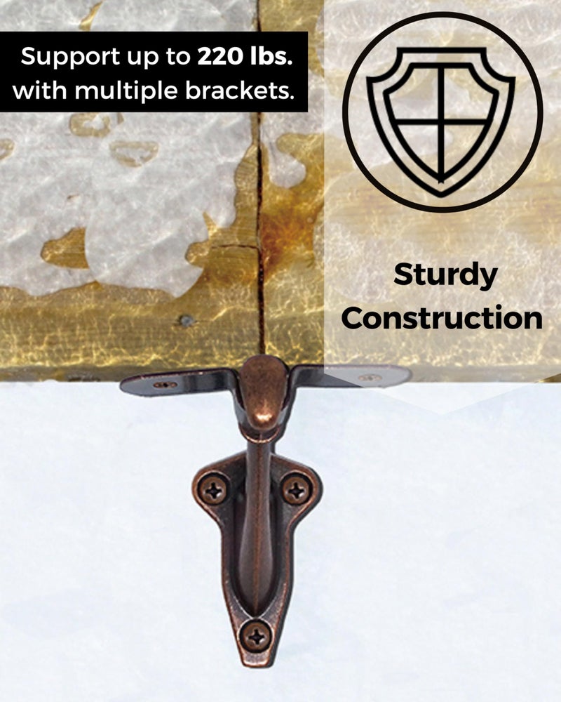 HOWTOOL Handrail Brackets Wall Mounted Antique Bronze (Antique Copper Look) Heavy Duty Zinc Stair Railing Support with Matching Screws, 3 Pack HOWTOOL - Image 3